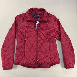 NWT Lands' End Red Packable Quilted Primaloft Women's Jacket Size XS